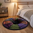 thumbnail image 6 of Deeceymbur Striped Spider Web Doormat Spooky Round Rug for Halloween Indoor Decor, 6 of 6