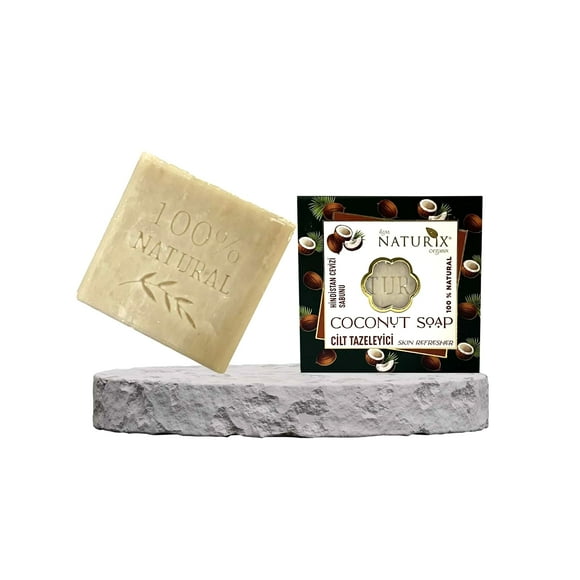 LIMOPA Jabón de barra orgánico de coco Jabón hidratante hecho de aceite natural | Jabón de baño para cabello, manos, cara y cuerpo | Champú limpiador para el cuidado de la piel