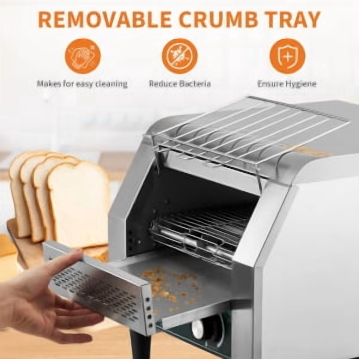 Ataucjin 2 Slice Stainless Steel Toaster, Extra Wide Slots for Toasting Bagels, Breads, Waffles & More, 7 Adjustable Shade Settings, Removable Crumb Tray, Countertop Kitchen Essentials, 850 Watts