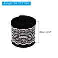 thumbnail image 2 of Unique Bargains 2.4' Wide 2.2 Yards Burlap Ribbon White Lace Roll Wrapping Fabric Crafts Roll Black 2 Pack, 2 of 6