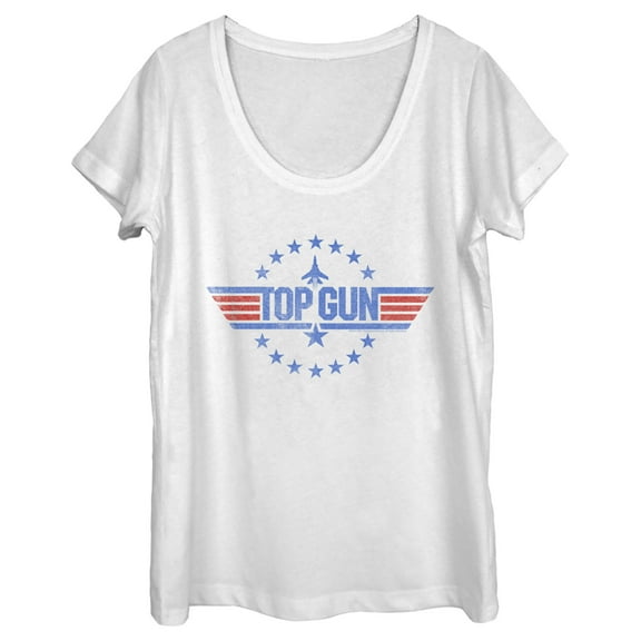 Women's Top Gun Circle of Stars Logo  Scoop Neck