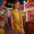 thumbnail image 2 of Vividxx Girls Dresses And Shine Girls Performance Dress Stage Short Sleeve Party Tutu Outfit For Kids Toddler Dance Recital One Size, 2 of 4
