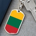thumbnail image 6 of Lithuania Flag Keychain Dog Tag Stainless Steel or 18k Gold, 6 of 16