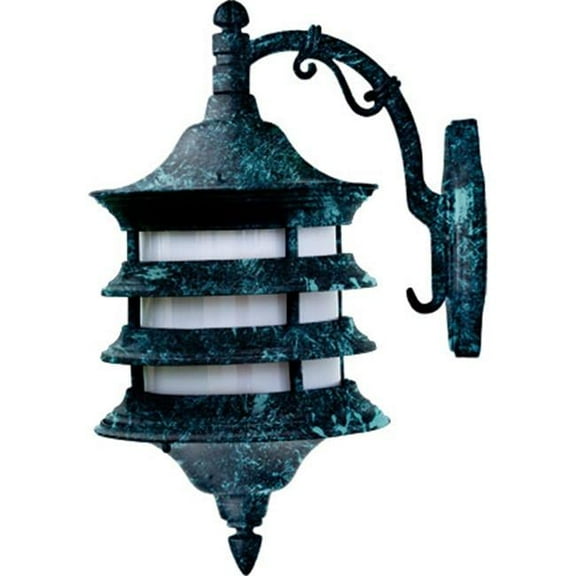 Dabmar Lighting GM186-VG Powder Coated Cast Aluminum Wall Light Fixture, Verde Green - 18.50 x 9.25 x 12.81 in.