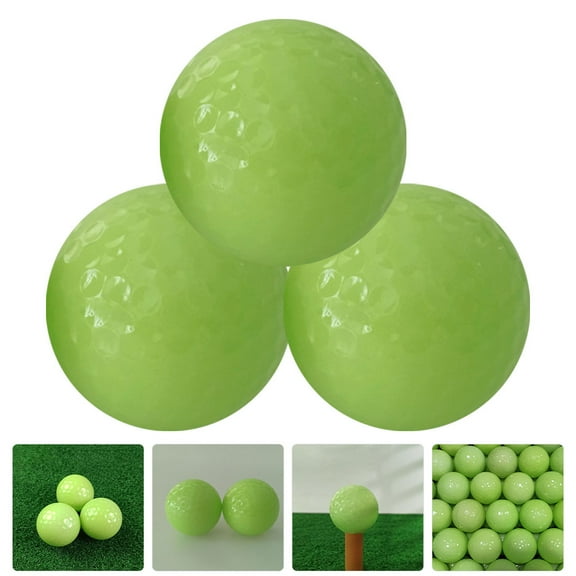 PTOOTP Golf Training Aid Glowing Golfing Balls Light Green Rubber 3Pcs
