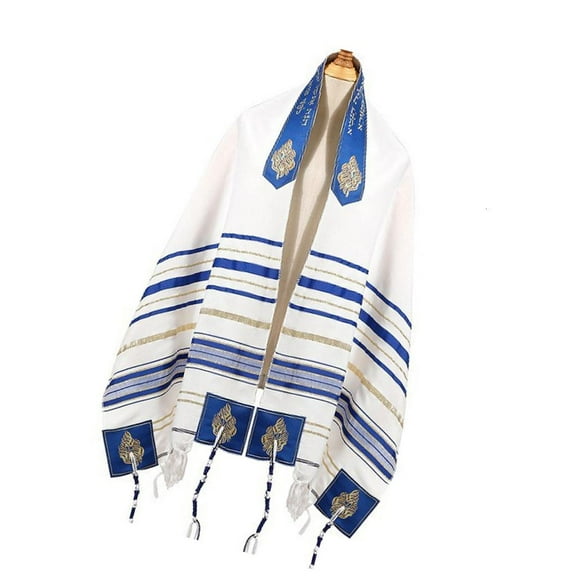 WE-POLUJ Breathable Prayers Shawl 60x180cm Tallit for Sacred Occasion and Everyday Worship