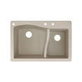 thumbnail image 1 of Transolid Aversa SilQ Granite 33-in. Drop-in Kitchen Sink with 3 BAC Faucet Holes in Cafe Latte, 1 of 7