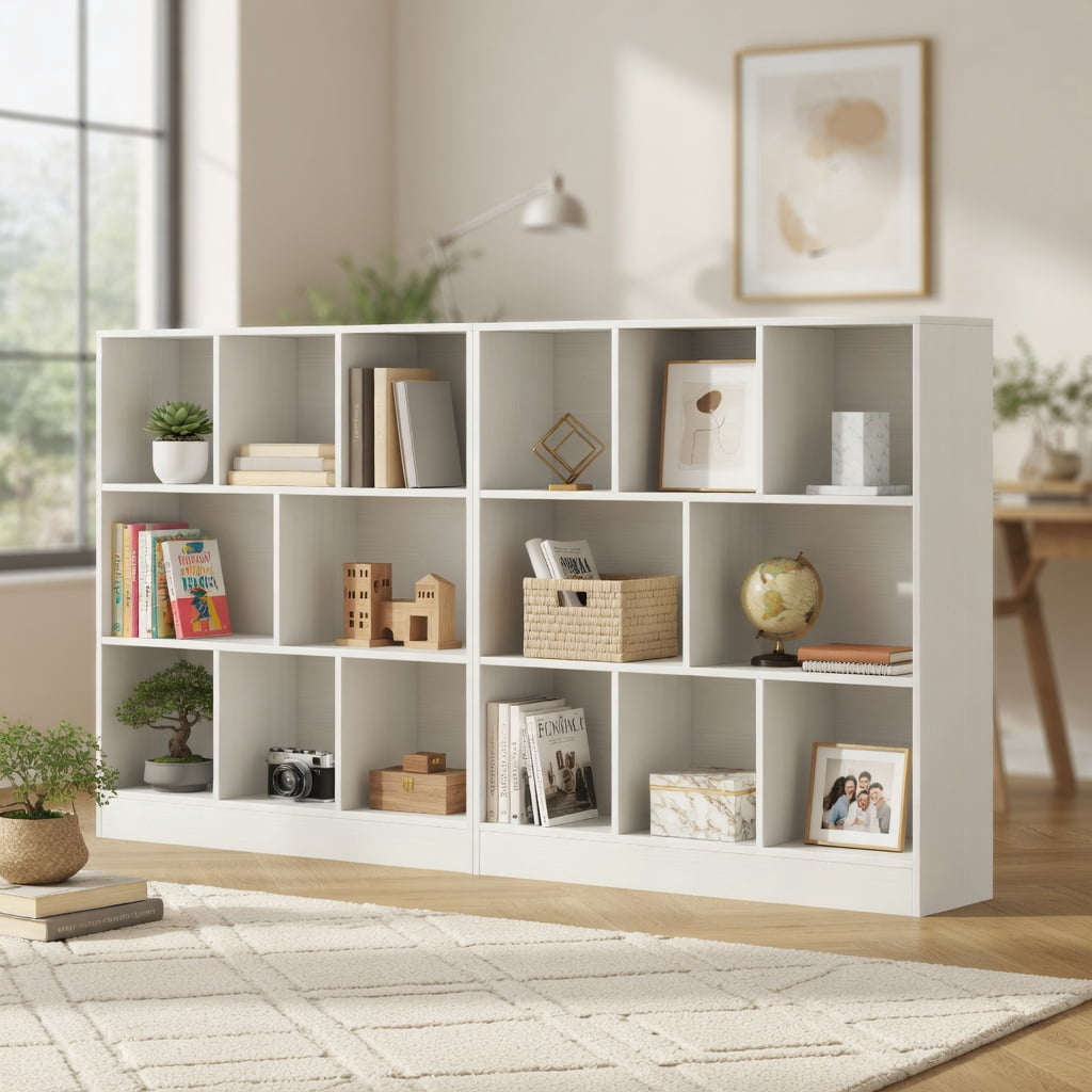 Barara King Kids Storage Unit Bookshelf,Toy Storage Organizer,41 Inches 8-Cube Freestanding Bookcase for Kids-White