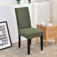 thumbnail image 3 of Green Chair Covers for Dining Room 6 Pack,Stretch Spandex Parsons Chair Slipcover Set of 6,Washable Anti-dust Chair Seat Cover for Kitchen,Wedding,Party, 3 of 6