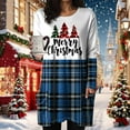 thumbnail image 4 of zaveiop Womens Christmas Round Neck Sweatshirt Long Sleeve Printed Shirt Dress Oversized Loose Fit Pullover Tops with Pockets (Blue, XXL), 4 of 6