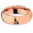 thumbnail image 2 of Tungsten Idaho The Gem State Heart Band Ring 7mm Men Women Comfort Fit 18k Rose Gold Dome Polished, 2 of 4