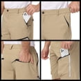 thumbnail image 4 of Weilanxin Men's Hiking Cargo Shorts Waterproof Reflective Stripe with 6 Zipper Pockets DarkKhaki XL, 4 of 7