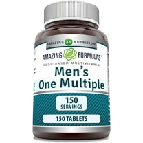 Amazing Formulas Men's One Multiple 150 Tablets | Multivitamin Supplement for Men | Perfect Blend of Vitamin A, C, E, B6, B12, Calcium and Minerals, 25 Million CFU Probiotics & More | Made in USA