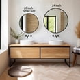 thumbnail image 2 of Mirror Sunniry Black Circle con marco metálico redondo de 50 cm para baño, 2 of 8