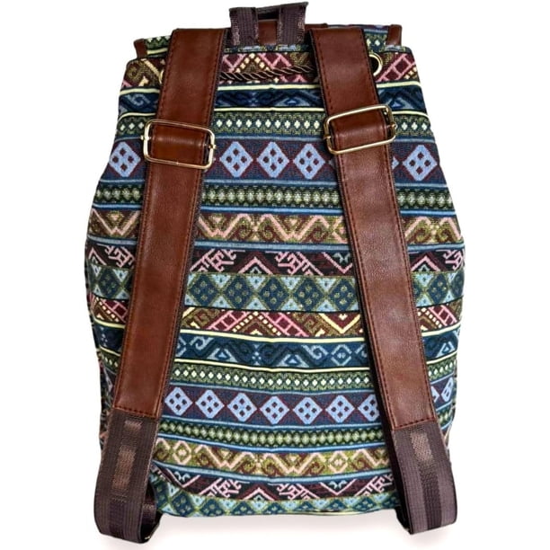 Hippie Canvas Women Backpack Purse- Boho Style Ethnic  display picture 3