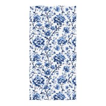 Oversized Beach Towel Extra Large Absorbent Microfiber Bath Towels Soft Quick Drying Floral with Blue Flowers 74"x37"