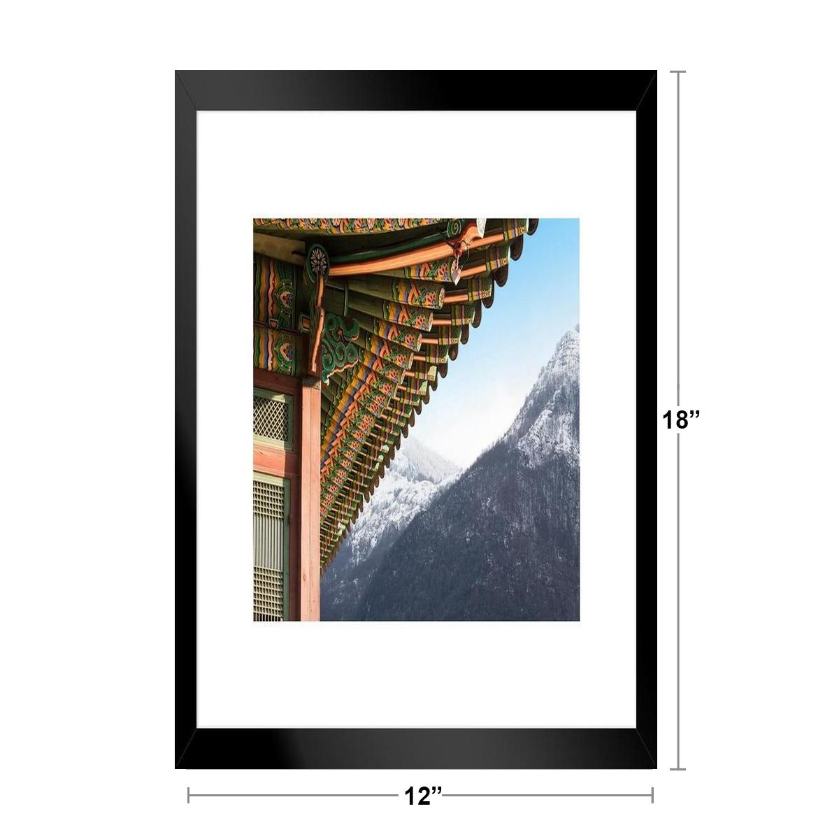 Traditional Korean Building South Korea Photography Matted Framed Art Print  Wall Decor 20x26 inch