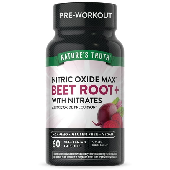 Beet Root Capsules | 60 Count | Nitric Oxide Supplement | for Men and Women | by Nature's Truth