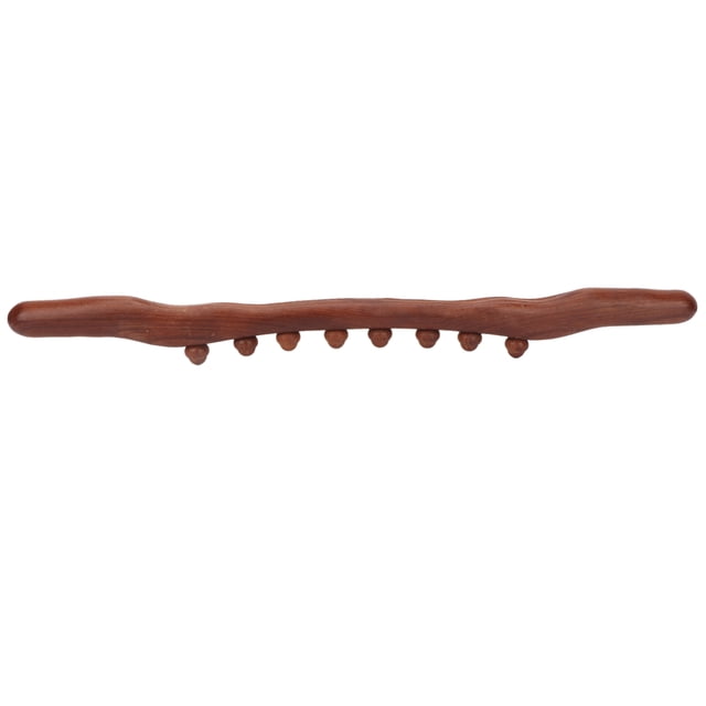 Guasha Wood Stick Tool 8 Beads Lymphatic Drainage Fatigue Relief Handheld Point Treatment Scraping Massage Rod