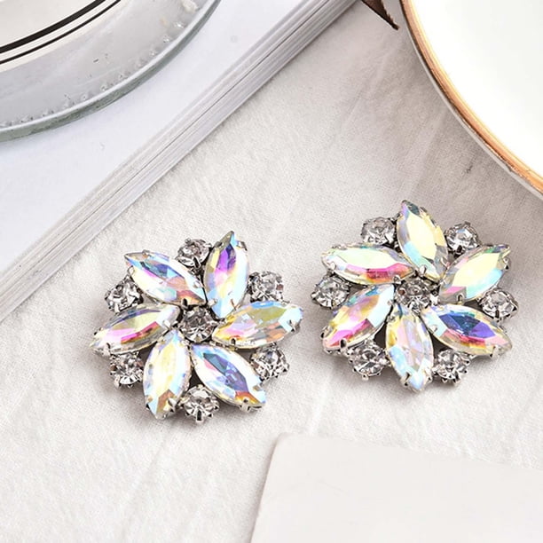 2x Clips de imitación extraíbles. Joyería Decoración Boda Hebilla Diamante para Sandalias , Colorful Macarena Parche de zapatos de novia de bricolaje