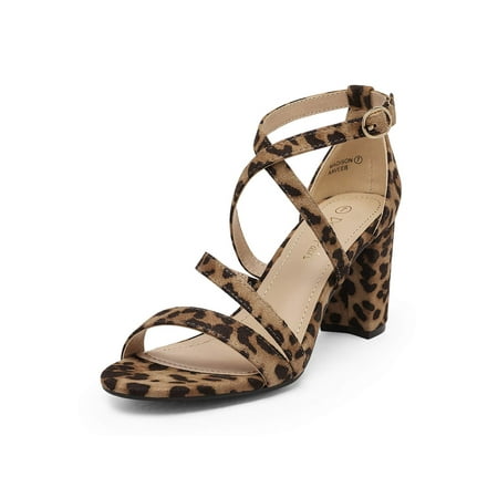 

Women’s Snake Pu Open Toe Cross Strap High Chunky Block Dress Pump Heel Sandals Women‘s Footwear