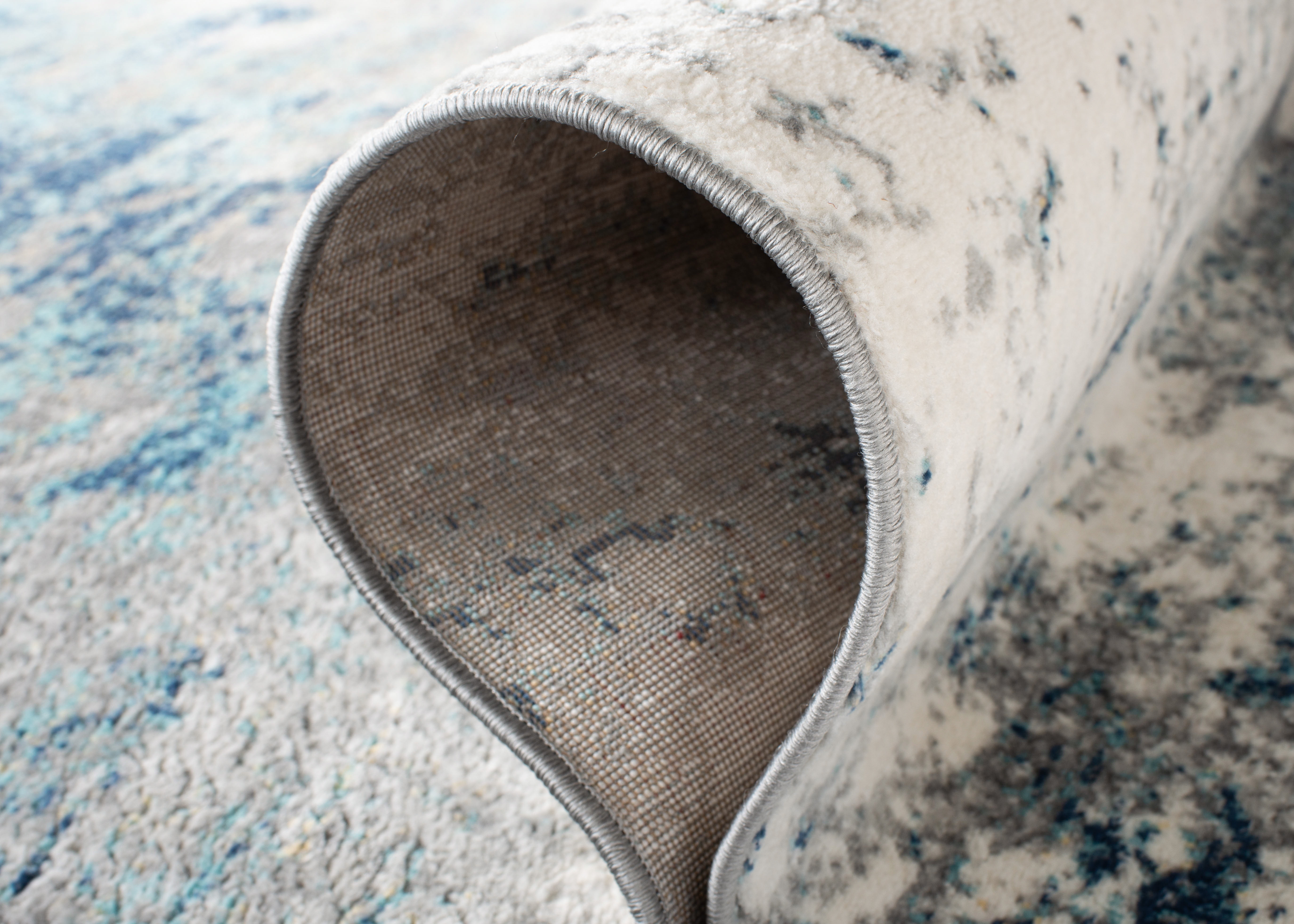 SAFAVIEH Jasper Brandt Abstract Overdyed Area Rug, Grey/Blue, 5' x 5' Round