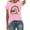 Pink, variant on OSOLU Women Back To School Letter Print Casual T-Shirt Short Sleeve Tshirts Tee Tops Fashionable Dailywear