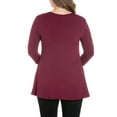 thumbnail image 2 of 24seven Comfort Apparel Plus Size Three Quarter Sleeve V-Neck Tunic Top, 2 of 4