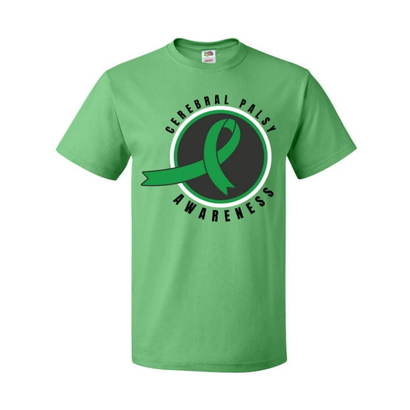 Inktastic Cerebral Palsy Awareness Green Ribbon Badge T-Shirt