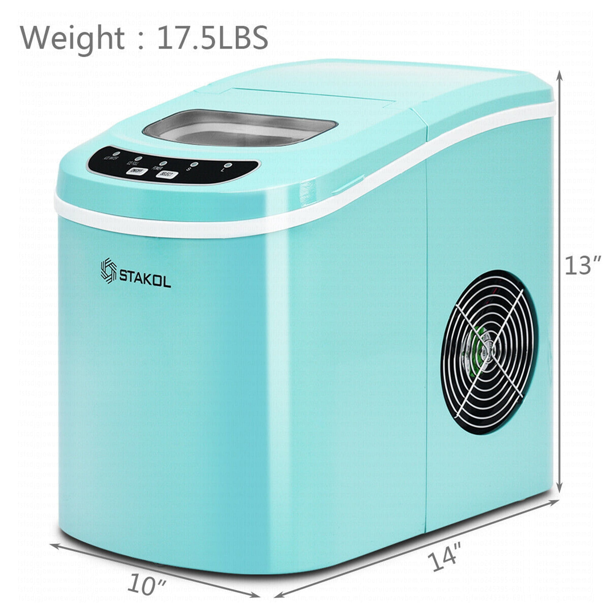 Costway Stakol Portable Compact Electric Ice Maker Machine Mini Cube 26lb/Day Mint Green