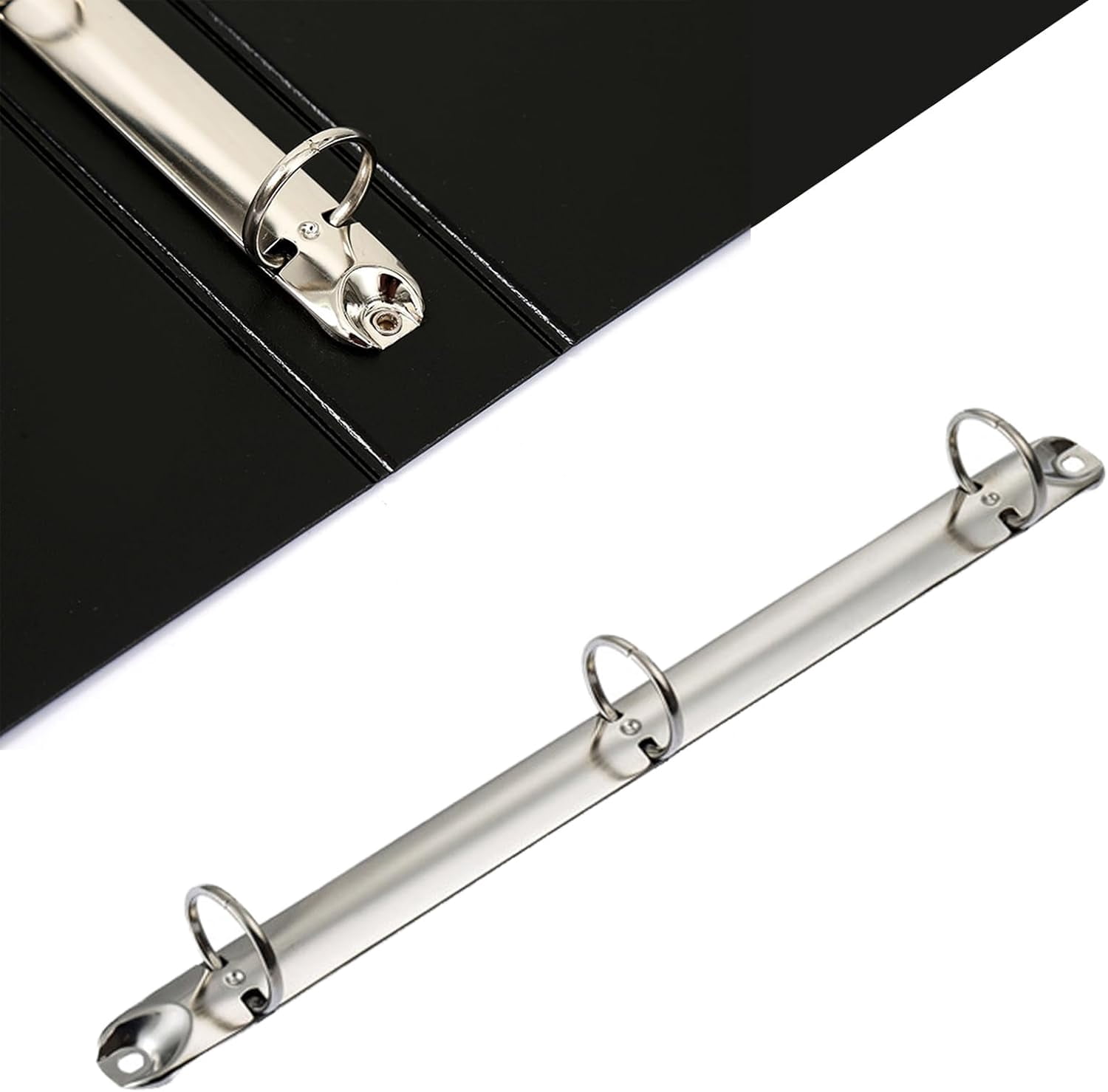 8 Pack Letter Size Ring Binder Mechanism, Metal 3 Ring Binders Ring Replacement Kit, Loose Leaf Binding Spines Combs for Organizers DIY Planners(Silver)