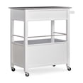 thumbnail image 4 of Pemberly Row Transitional Wood Kitchen Cart with Granite Top in White, 4 of 14