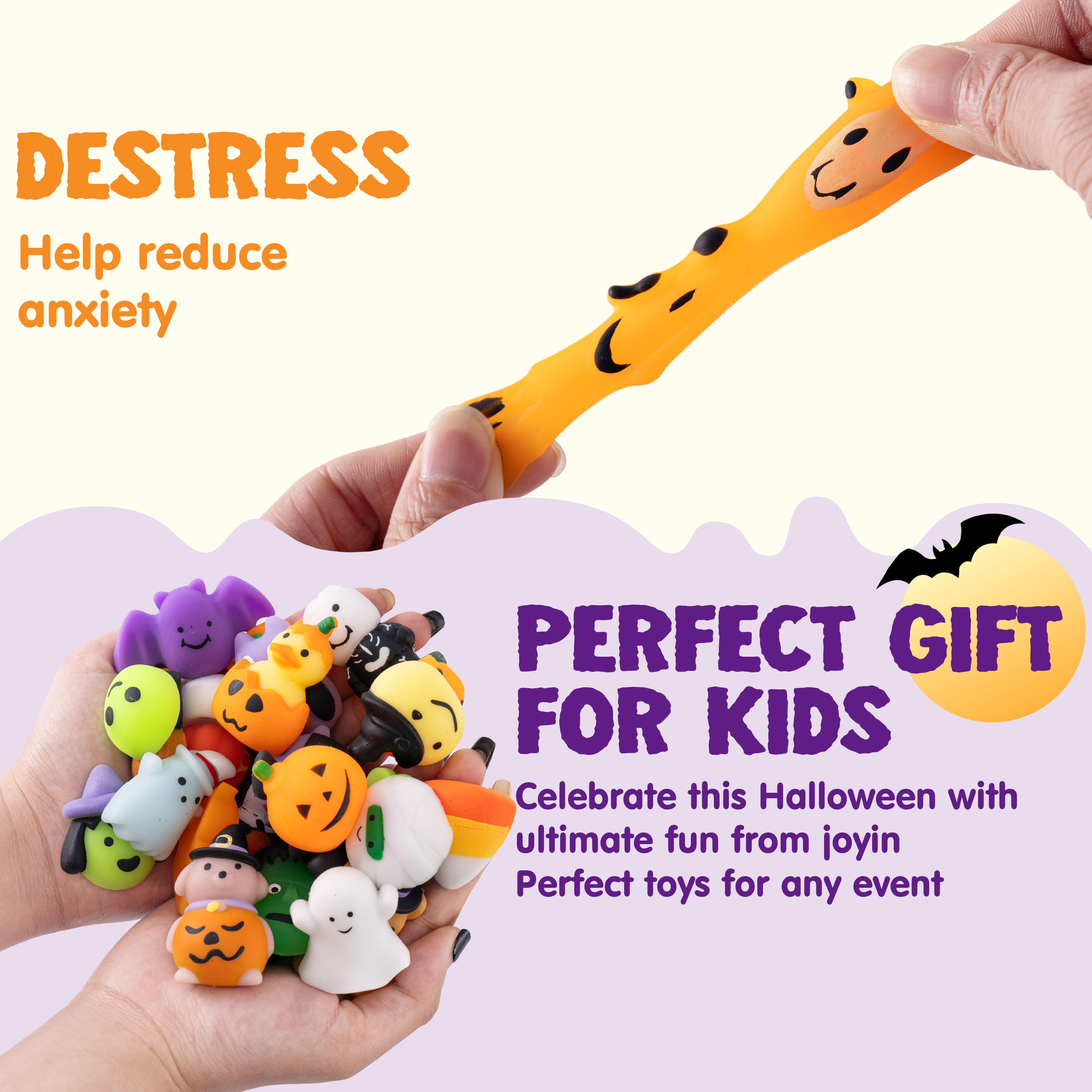 Joyfy 100-Piece Halloween Mochi Squishy Toys photo 5