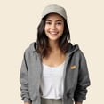 thumbnail image 4 of Dalix Hot Dog Embroidered Fleece Cropped Zip Hoodie Cold Fall Winter Womens in Athletic Heather 2XL XX-Large, 4 of 5