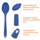 thumbnail image 4 of Cucharas de silicona Uxcell 2 piezas, utensilio de cocina resistente al calor, cuchara de mezcla para cocinar, mezclar, revolver y servir, azul marino, 4 of 6
