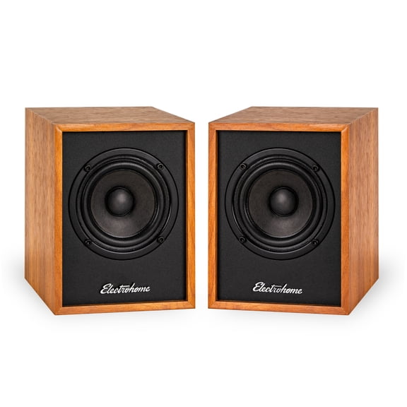 Electrohome Huntley Powered Bookshelf Speakers with Built-in Amplifier and 3" Drivers for Turntable, TV, PC and Wireless Music Streaming featuring Bluetooth 5, RCA and Aux (EB10)