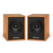 Electrohome Huntley Powered Bookshelf Speakers with Built-in Amplifier and 3" Drivers for Turntable, TV, PC and Wireless Music Streaming featuring Bluetooth 5, RCA and Aux (EB10)