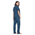 thumbnail image 4 of Ashford & Brooks Women's Woven Short Sleeve Shirt and Pajama Pants Set, Black/Blue/Plaid, S, 4 of 6