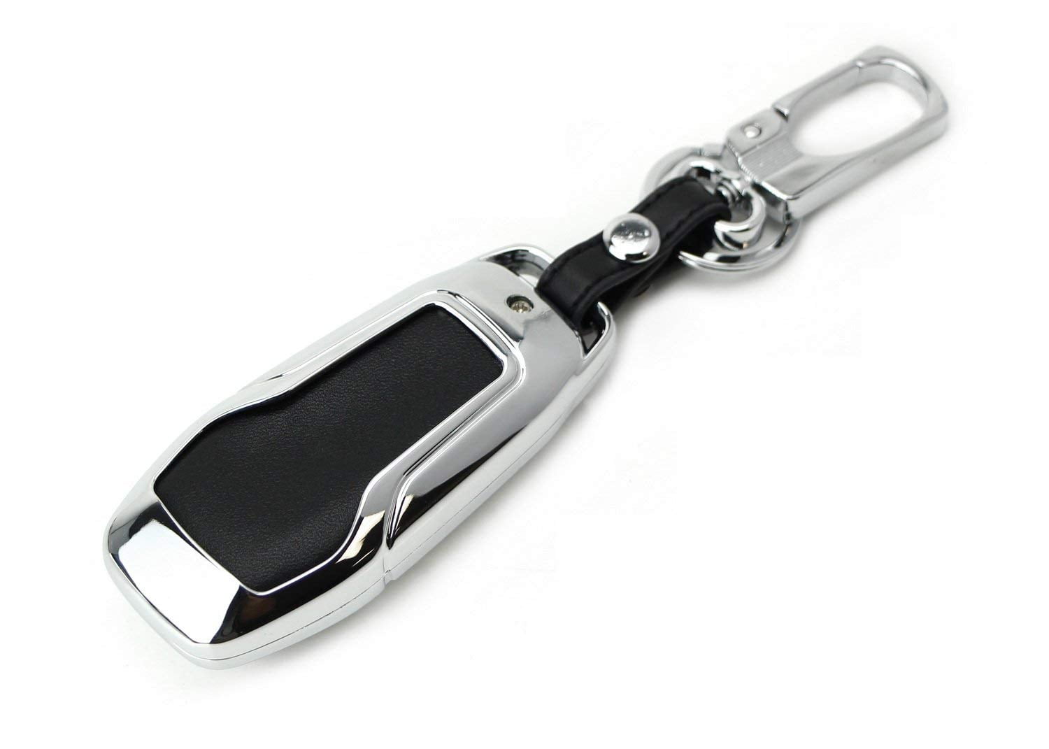 1 Premium Chrome Metal Key Fob Shell Cover for Ford or Lincoln 5-Button Intelligent Access Key iJDMTOY