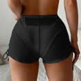 thumbnail image 4 of Iugvhana Womens Beach Shorts Summer Solid Color Mesh Drawstring Side Casual Quick Dry Shorts Swim Trunks Beach Cover Up Shorts Beachwear Black L, 4 of 7