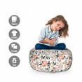 thumbnail image 2 of Garden Art Storage Toy Bag Chair, Drawing of a Flowering Field with Wildflowers in Pastel Tones, Stuffed Animal Organizer Washable Bag, Large Size, Charcoal Grey Mustard, by Ambesonne, 2 of 3