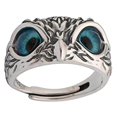 thumbnail image 4 of 925 Sterling Silver Demon Eye Owl Ring Retro Demon Open Adjustable Owl Ring, 4 of 9