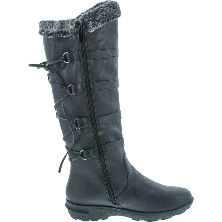 Forever Aura 42 Womens Back Lace Up Knee High Boots Winter Boots Walmart