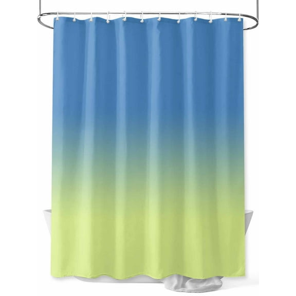 Shower Curtain Blue and Yellow Ombre Bathroom Curtains with Hooks, Waterproof Fabric Gradient Gradual Color Bath Shower Curtains Set for Bathroom Bathtubs Decor 36x72 Inch