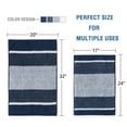 thumbnail image 2 of PrimeBeau Versailtex Microfiber Chenille Absorbent Striped Shaggy Bath Rug, 32" x 20" Plus 24" x 17" Inches, Navy, 2 of 6