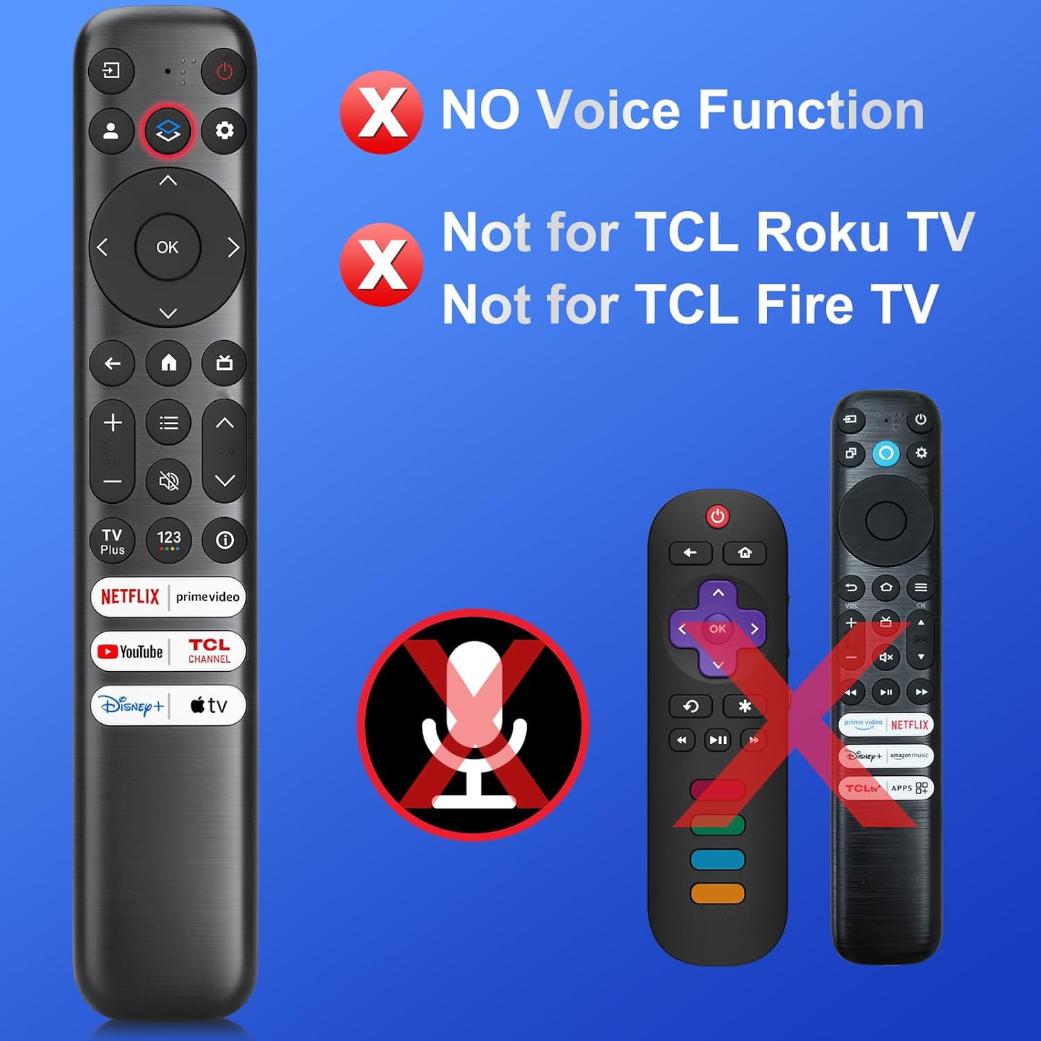 Replacement for TCL Google TV Remote Control, RC813 Compatible with TCL QM8/QM7/S5/S4/S3/Q7/Q6/Q5 4K UHD HDR LED QLED QD-MiniLED Full-HD Smart TVs