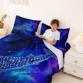 thumbnail image 3 of Feelyou Space Shark Bed Sheets for Kids Boys Girls, Dreamy Galaxy Star Animal King Sheets, Navy, 4 Pieces, 3 of 5