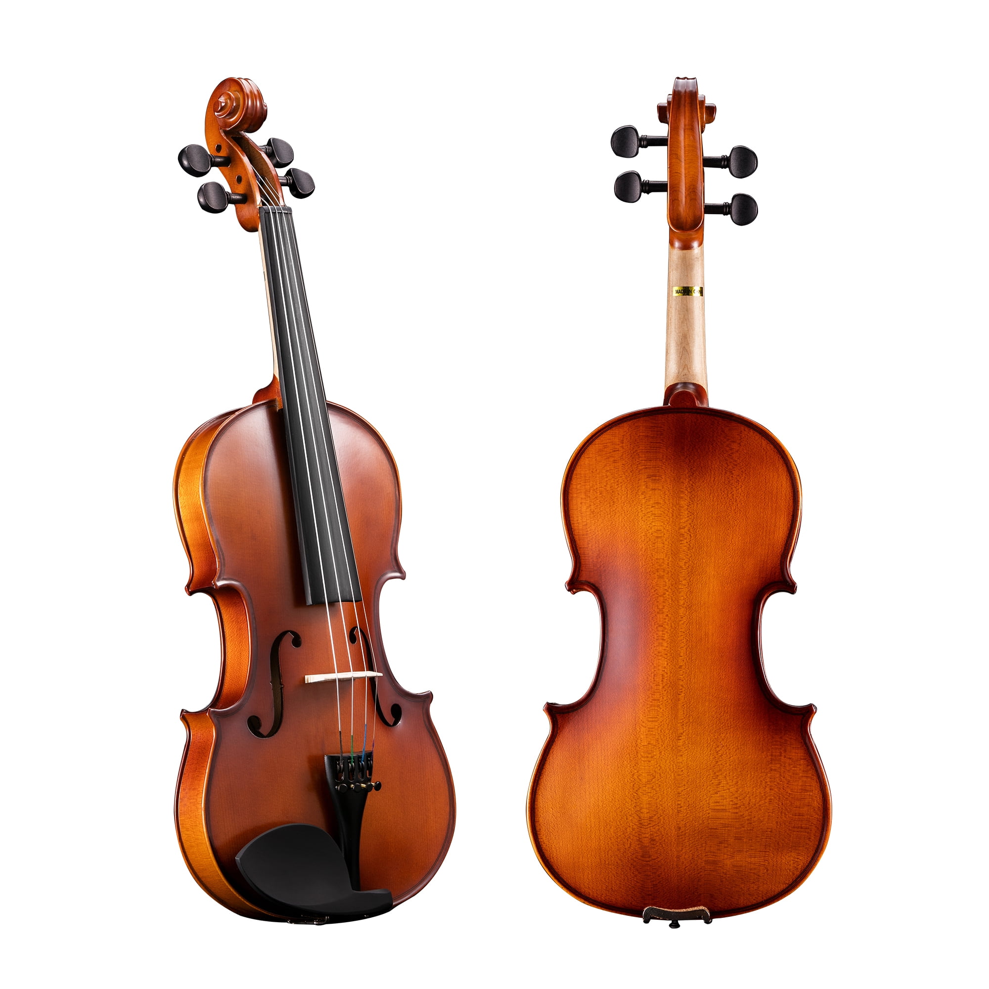 ADM Acoustic Violin for Beginner 4/4 Full Size Violin Set Solid Wood Ebony for Adult Teen Student Starter Kit with Hard Cae, Free Lessons, Brown