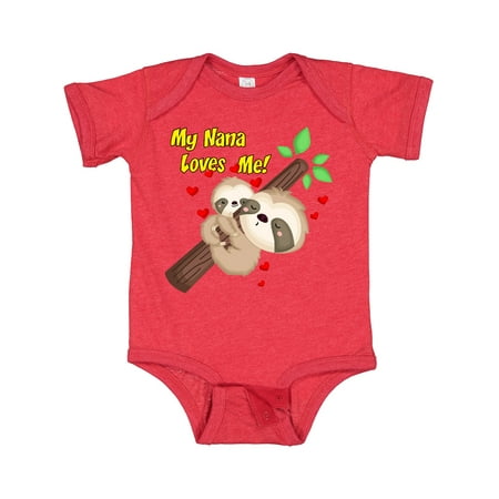 

Inktastic My Nana Loves Me Gift Baby Boy or Baby Girl Bodysuit