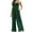 Green, variant on Womens Smocked Jumpsuit Dressy Casual High Waist Rompers with Pocket Wide Leg Sleeveless Office Work Jumpsuit, Green, M